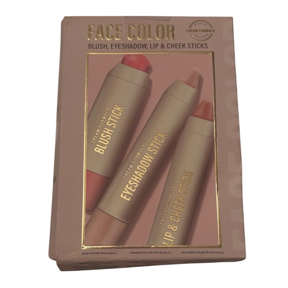 Face Color | Set of Blush STICK Eyeshadow Stick Lip & Cheek Stick Cream Formula